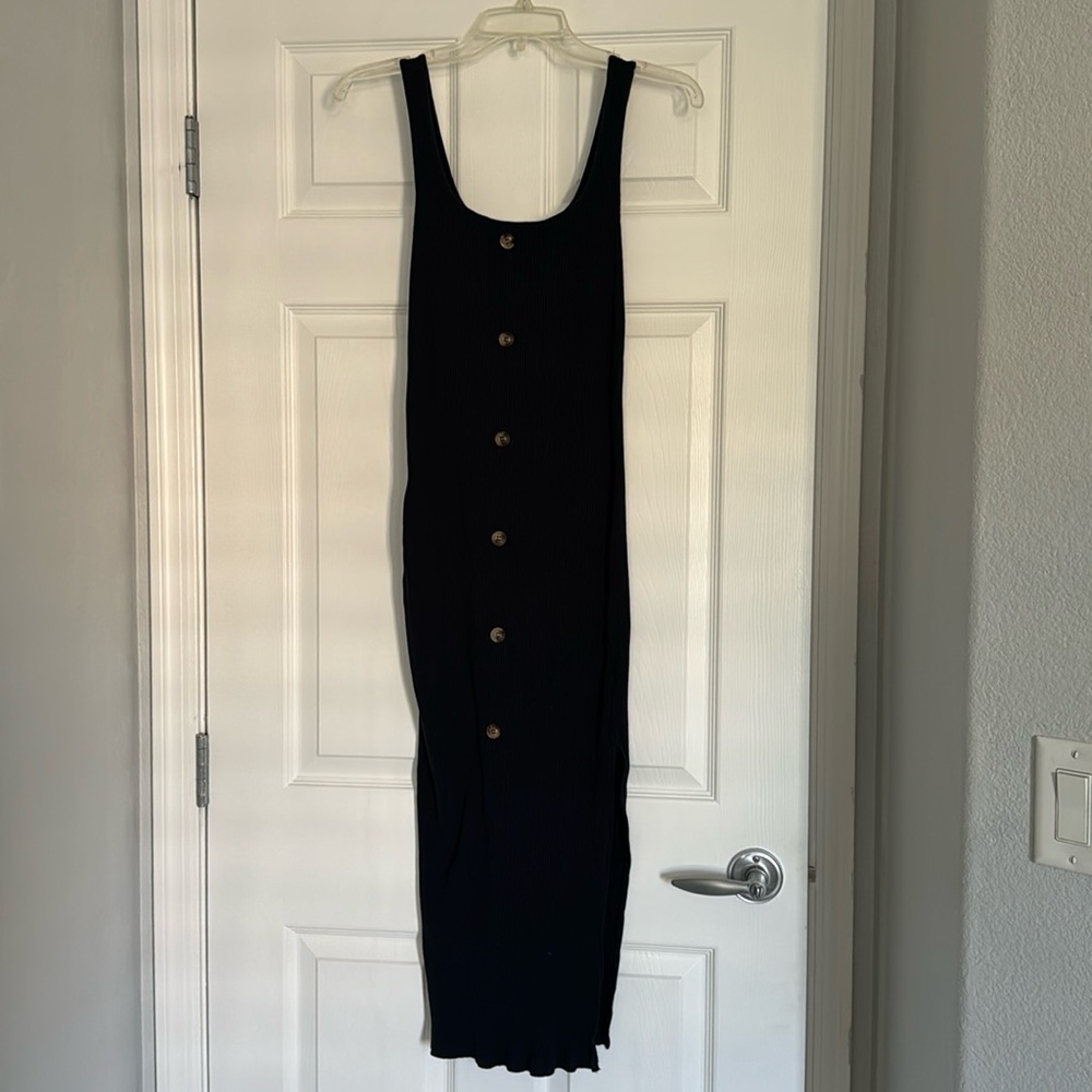 SHEIN Navy Blue Maternity Dress with Buttons (size S)